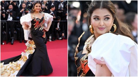 Aishwarya Rai Cannes Look: कान्स में इस बार ऐसे उतरीं विश्व सुंदरी ऐश्वर्या राय, ब्लैक-गोल्डन गाउन में लगीं कयामत 