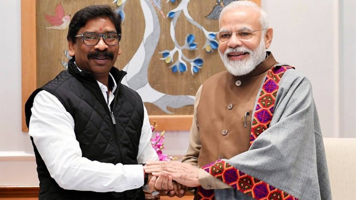 Hemant soren with PM Modi