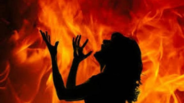 woman burnt alive