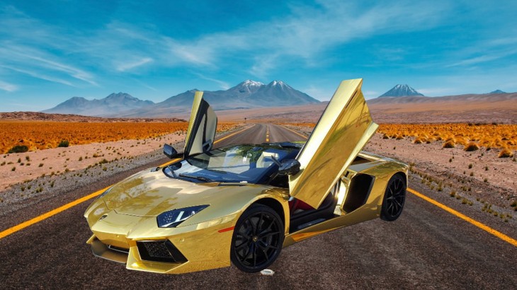 gold car