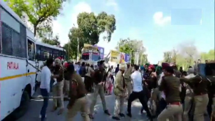 Lathi Charge on Farmers