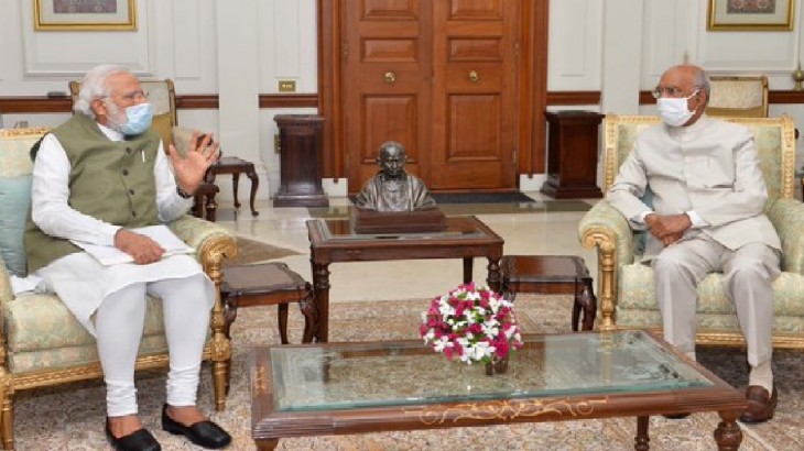 Prime Minister Narendra Modi called on President Ram Nath Kovind