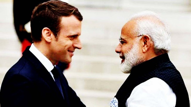 Narendra Modi and Emmanuel Macron