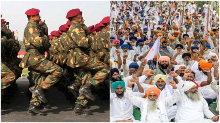 Paramilitary Forces and Farmers Protest