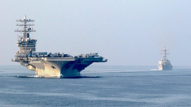 US aircraft carrier to remain in Middle East