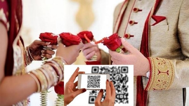 Madurai family printed QR code on wedding invitation letter