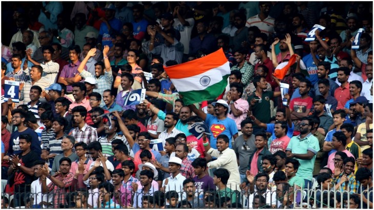 Chennai Fans cheer on Day 4 of the fifth test match between India and England at M A Chidambaram Sta