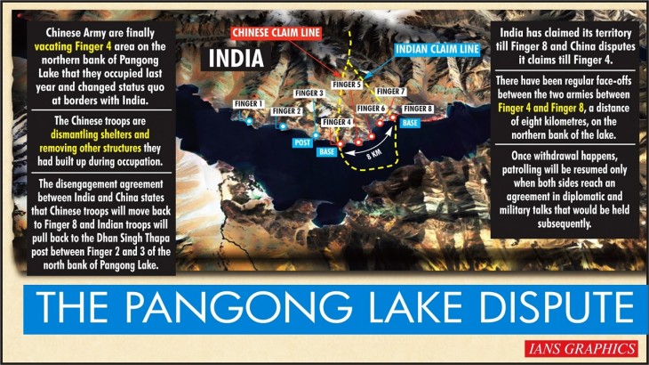 Chinese vacate Finger 4 area of Pangong lake