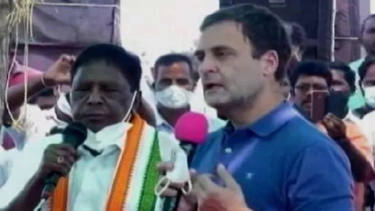 CM Narayanasamy told lie in front of Rahul Gandhi in a full meeting