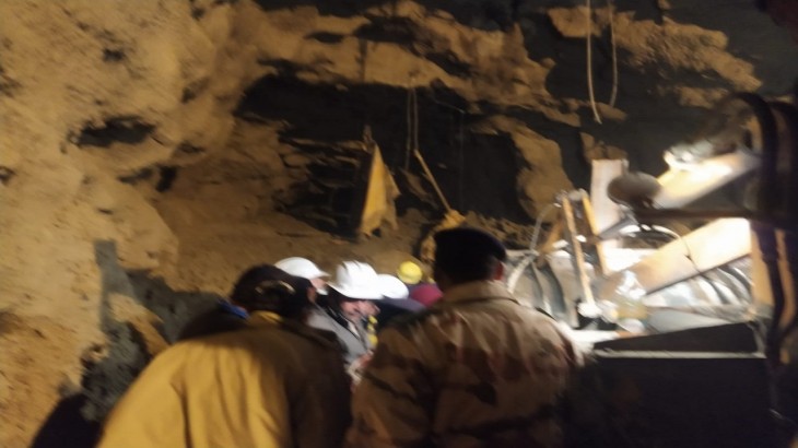 VIsuals inside the Tapovan tunnel where drilling is being done
