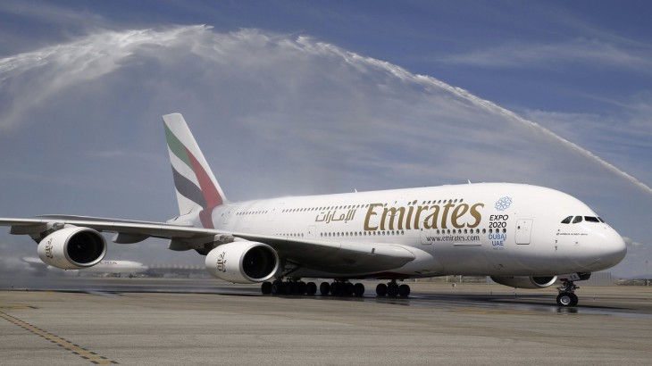 The plane starts a new regular service Madrid Dubai for Emirates Airline