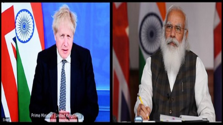 PM Narendra Modi and PM of UK Boris Johnson