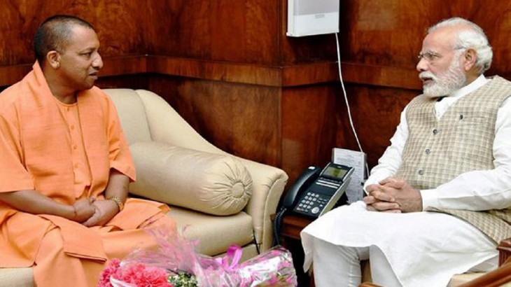 yogi adithyanath with PM Narendra modi