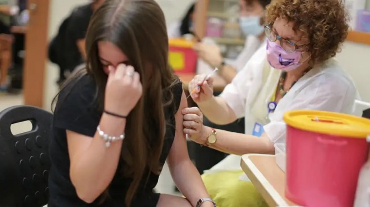 sraeli teen receives the coronavirus vaccine