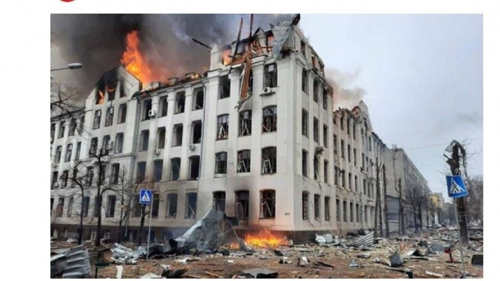 Police Building Attacked in Kharkiv Ukraine