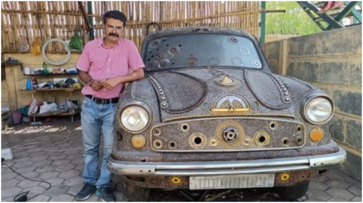 Indore man gives artistic touch to old Ambassador