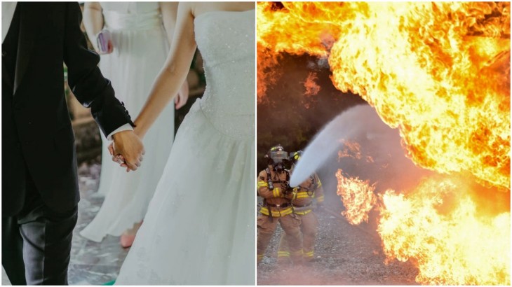 Burning Newly Married Couple