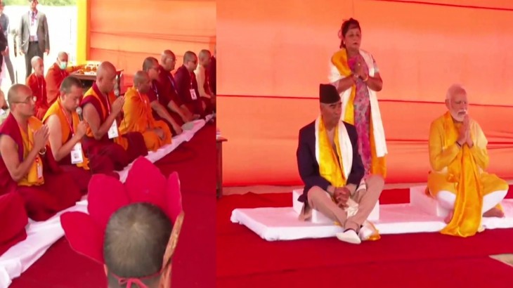 PM Modi in Mahamaya Temple  Lumbini