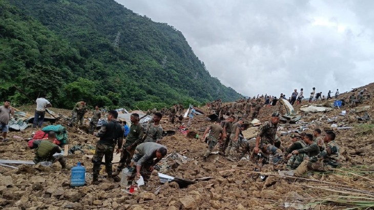 Massive landslide caused damage to Jiribam Imphal new line project
