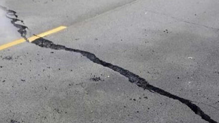 Cracks on cement road