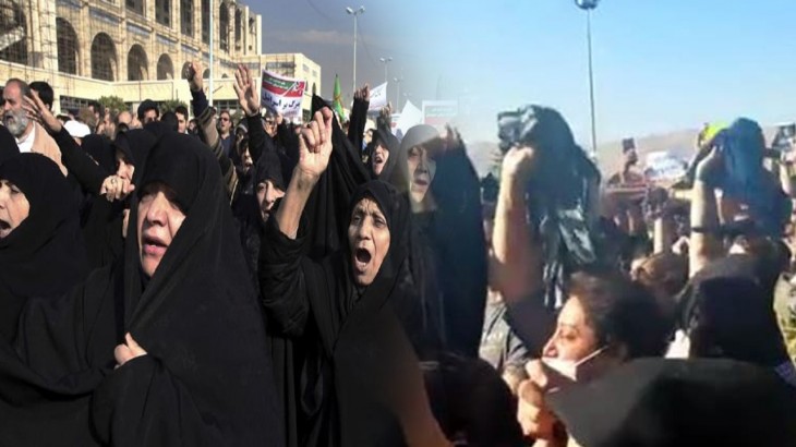 Iran women demonstration against the government