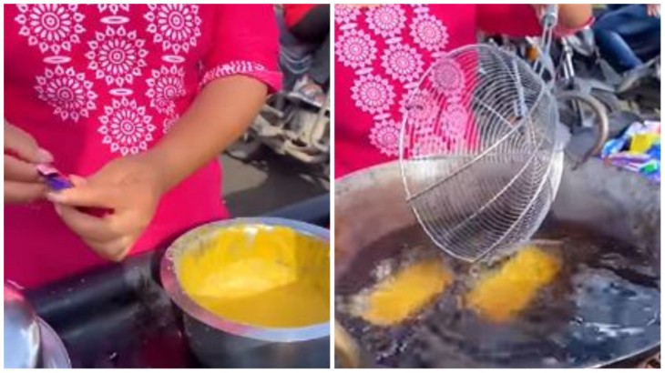 Woman Making Chocolate Pakora
