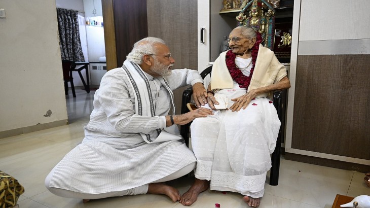 Narendra Modi with Mother Hiraben
