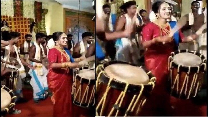 Kerala Bride Plays Chenda In Her Marriage