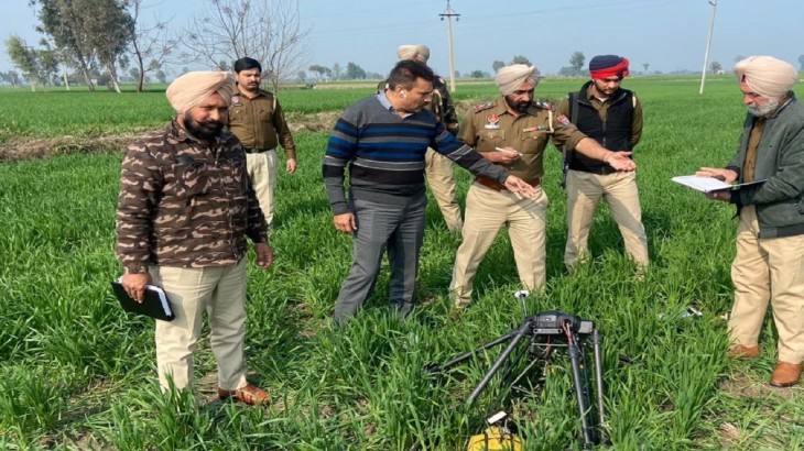 Amritsar Police shot down a drone in the Lopoke area