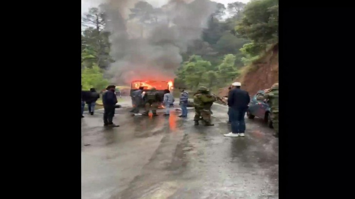 Army truck fire