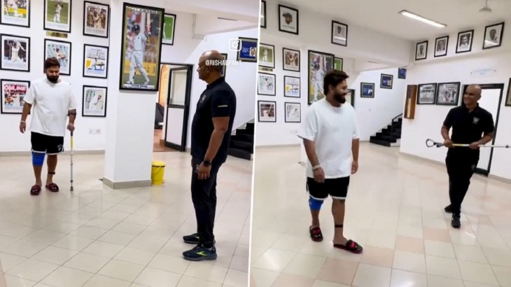rishabh pant walking without stick beautiful video goes viral