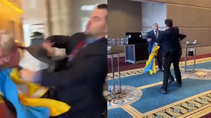Ukrainian MP punches Russian official at Turkey summit