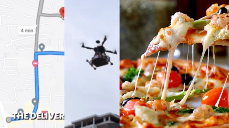 pizza deliver drone video