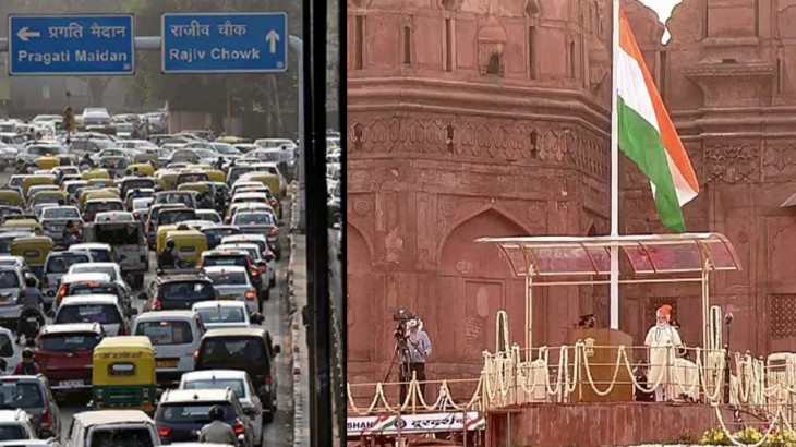 delhi traffic route on independence day