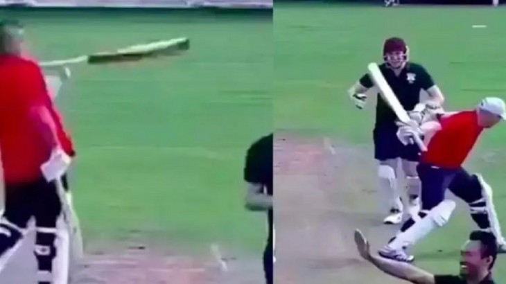 cricket viral video batsmen angry after run out and broke partner jaw