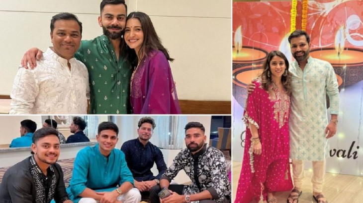team india cricketers celebrate diwali in bangalore with their wife