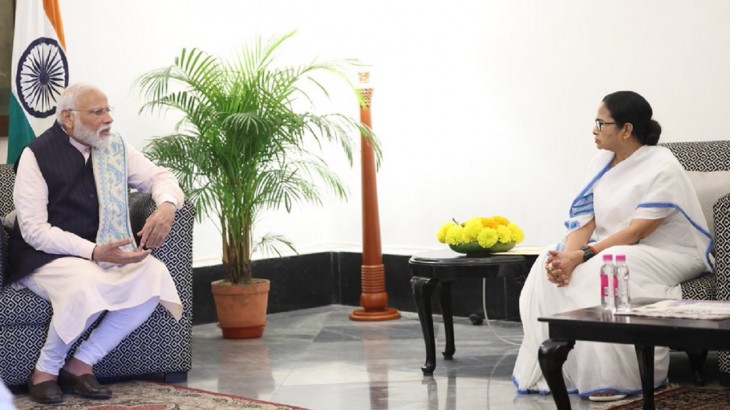 West Bengal CM Mamata Banerjee calls on PM Narendra Modi in Kolkata